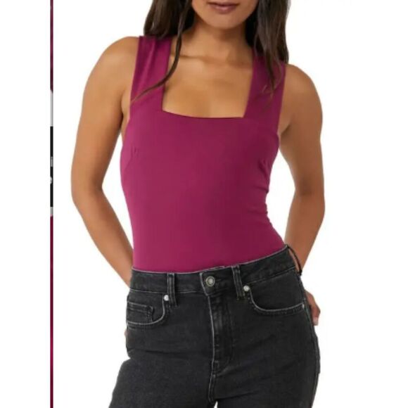 Free People Intimately Raspberry Pink She's So Sleek Thong Bodysuit Size Medium - Picture 6 of 6